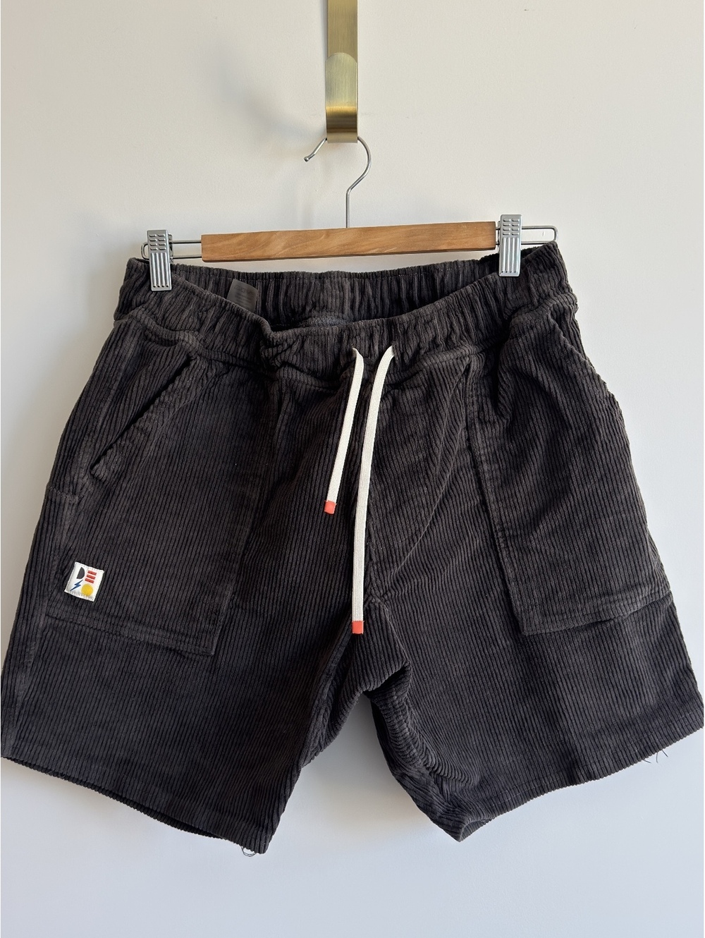 DESO Corduroy Shorts Large Gray Made in USA Stretch Cotton Utility Casual Large